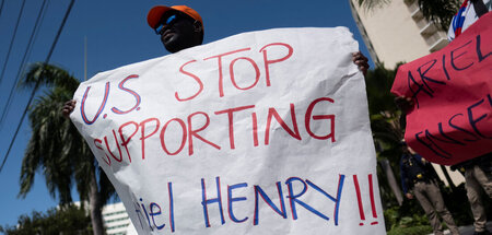 Auch in Puerto Rico protestierten Haitianer gegen Henry und sein...