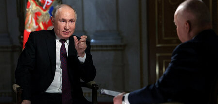 Russlands Präsident Wladimir Putin während eines Interviews (Mos...