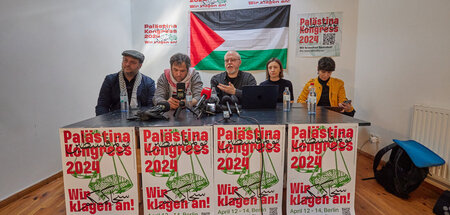 Pressekonferenz nach Verbot: Veranstalter des Palästina-Kongress