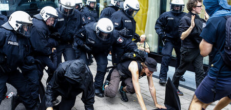 Polizeigewalt gegen Demonstranten beim G-20-Gipfel in Hamburg (7...