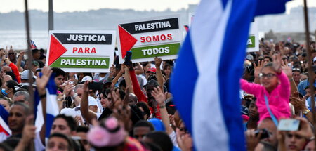 Solidaritätskundgebung für Palästina auf Kuba (Havanna, 2.3.2024...