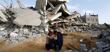 Exemplarisch für den gesamten Gazastreifen: Zerbombte Häuser und...