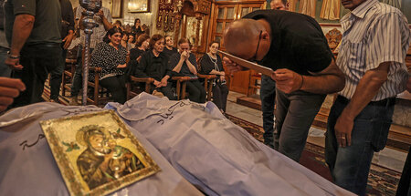 Messe für die Getöteten am Donnerstag in Gaza-Stadt Messe für die Getöteten am Donnerstag in Gaza-Stadt