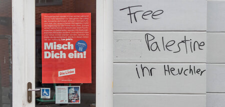 Glaubwürdigkeitsproblem: Parole an Parteibüro der Linkspartei (O... Glaubwürdigkeitsproblem: Parole an Parteibüro der Linkspartei (O...