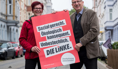 Spitzenkandidaten der Linken: Anja Stöck und Hans-Henning Adler ...