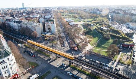 Gegend um den Görlitzer Bahnhof, in der die meisten Straßen »öst...