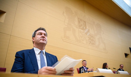 Herr im Haus: Markus Söder (CSU) während der Vereidigung seiner ...