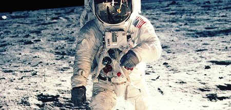 Mann im Mond: Edwin F. »Buzz« Aldrin auf Apollo-11-Mission, Juli...