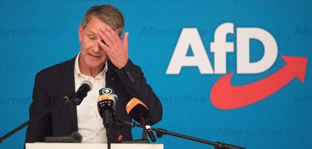 Der Schädel brummt: Björn Höcke am Sonntag in Lommatzsch