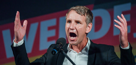 Große Klappe, Faschist dahinter: Björn Höcke am 30. August in Kö...