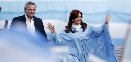 Alberto Fernández und Cristina Fernández de Kirchner beim Wahlka...