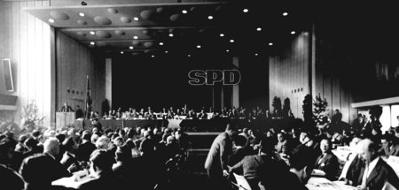 Angekommen. Die Delegierten des Godesberger Parteitags der SPD, ...