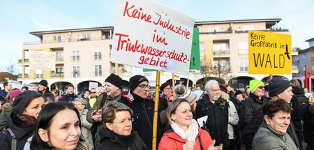 Protestaktion in Grünheide (18. Januar 2019)