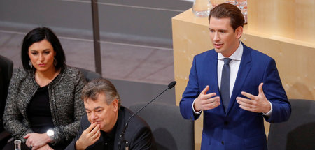 Der österreichische Kanzler Sebastian Kurz (ÖVP, r.) am 10. Janu...