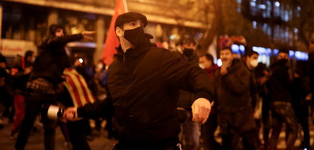 In Barcelona kam es bei Protesten gegen die Inhaftierung von Has...