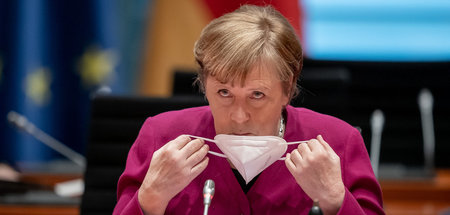 Coronatreffen mit Bild: Angela Merkel begrüßt die Runde und frag...