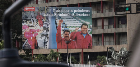 Für die bolivarische Revolution: Plakat des venezolanischen staa...