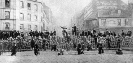 Barrikadenkampf in Paris am 18. März 1871