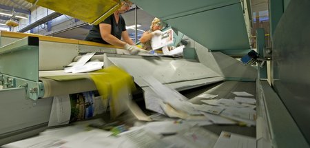 Auch schon hochtechnisiert: Briefverteilzentrum der Deutschen Po...