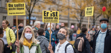 Kaum Inhalte: »Querdenken«-Demonstranten im Oktober 2020