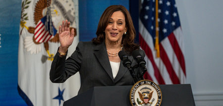 US-Vizepräsidentin Kamala Harris am 27. Juli 2021 im Weißen Haus...