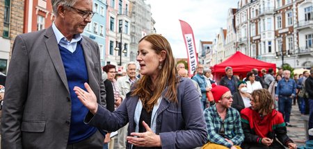 Dietmar Bartsch und Janine Wissler (Rostock, 27.8.2021)