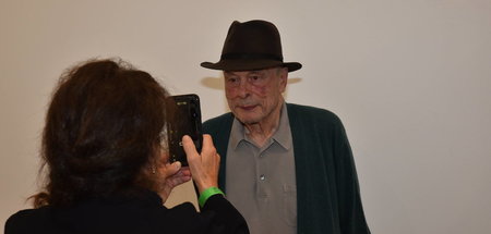 Oswald Wiener (1935–2021) in Salzburg bei einer Lesung zur Feier...