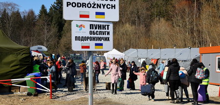 Flüchtende an der polnisch-ukrainischen Grenze (17.3.2022)