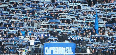 Fans des 1. FC Magdeburg beim Heimspiel gegen Viktoria Köln am 9...