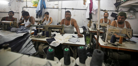Textilarbeiter in Mumbai (6.10.2017)