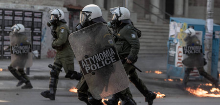 Polizeieinsatz gegen protestierende Studenten der Aristoteles-Un...