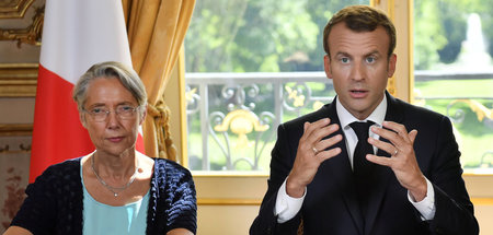 Die neue französische Premierministerin, Elisabeth Borne, mit St