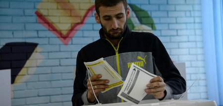 Nicht jeder darf sich zur Abstimmung stellen: Wahllokal in Banja...