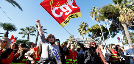 Streik und Gewerkschaftsprotest gegen die »Rentenreform« in Nizz...