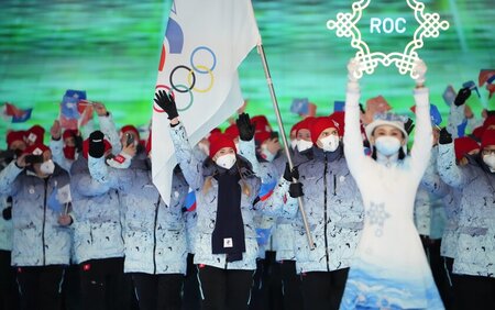 Russische Delegation unter dem Teamnamen ROC (Russisches Olympis...