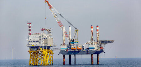 Umspannplattform des Stromnetzbetreibers Tennet in der Nordsee (...