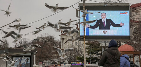 Die Rede des russischen Präsidenten wird am Dienstag in Sewastop...