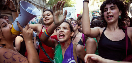 Demonstration für Frauenrechte in Buenos Aires, Argentinien (8.3...