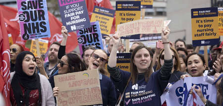 Protest der Pflegergewerkschaft Royal College of Nursing in Lond...