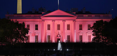 Weißes Haus in Pink