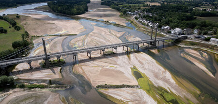 Folge der Hitzewelle: Die Loire in Frankreich ist an manchen Ste...