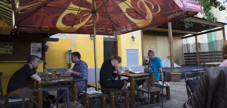 Beschaulich: Biergarten Schachmat in Pilsen