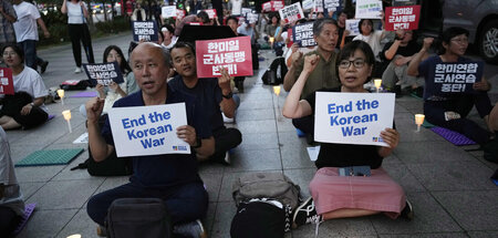 Ebenfalls im Visier: Südkoreaner protestieren gegen die militäri...