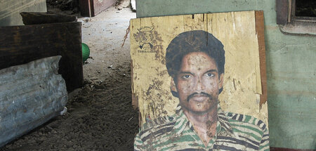 Nach dem Tsunami in Sri Lanka: Das Bild eines Kämpfers der LTTE ...