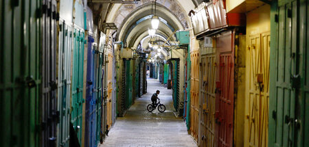 Geschlossene Läden in der Altstadt von Jerusalem (11.12.2023)