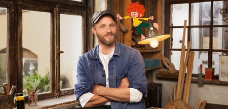 Florian Eder (Florian Brückner) mit dem Pumuckl