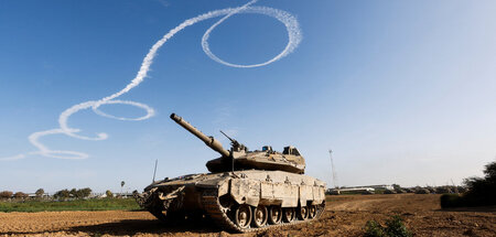 Israelischer Panzer an der Grenze zu Gaza (22.1.2024)