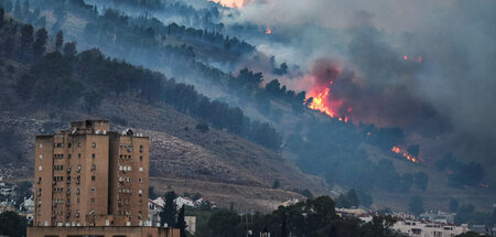 Die Grenzregion brennt: Am Montag der israelische Ort Kirjat Sch...