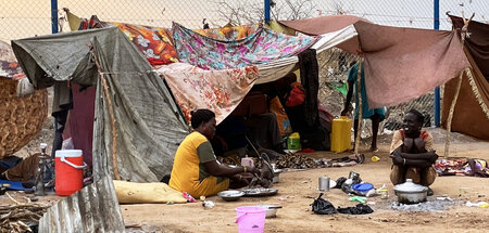 Noch nicht einmal richtige Zelte: Kriegsvertriebene aus dem Suda...