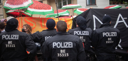 Werden wohl keine Freunde mehr: Berliner Bullen und propalästine...